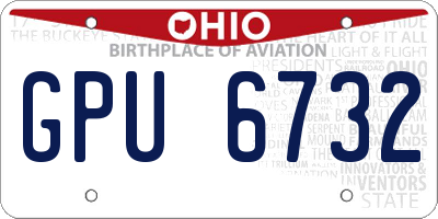 OH license plate GPU6732