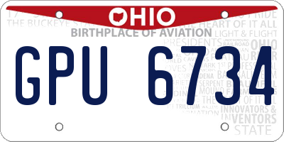 OH license plate GPU6734