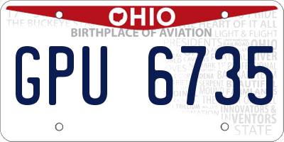 OH license plate GPU6735