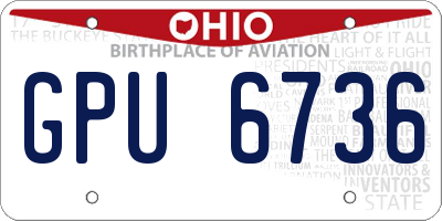 OH license plate GPU6736