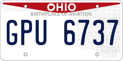 OH license plate GPU6737