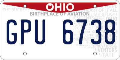OH license plate GPU6738