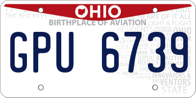 OH license plate GPU6739