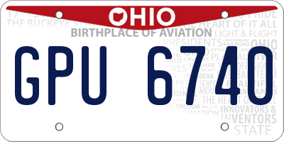 OH license plate GPU6740