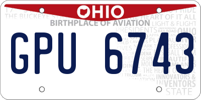 OH license plate GPU6743