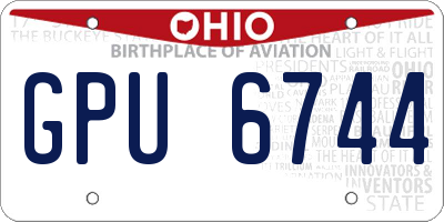 OH license plate GPU6744