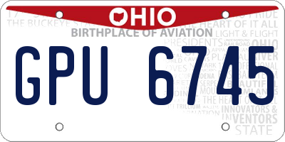 OH license plate GPU6745