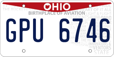 OH license plate GPU6746