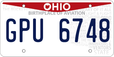 OH license plate GPU6748