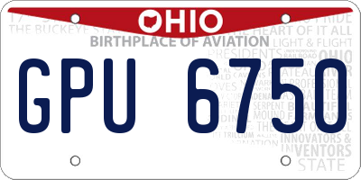 OH license plate GPU6750