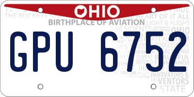 OH license plate GPU6752