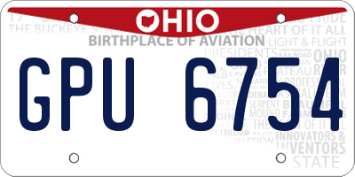 OH license plate GPU6754