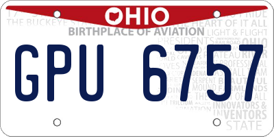 OH license plate GPU6757