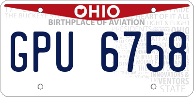 OH license plate GPU6758