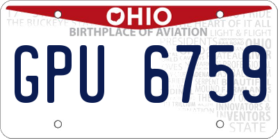 OH license plate GPU6759