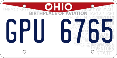 OH license plate GPU6765