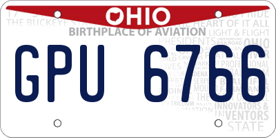 OH license plate GPU6766