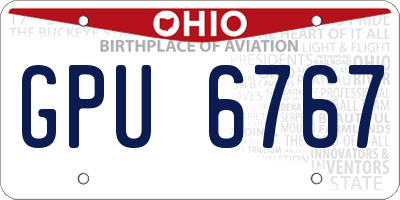OH license plate GPU6767