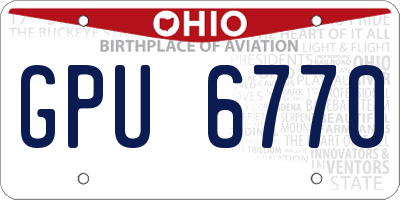 OH license plate GPU6770