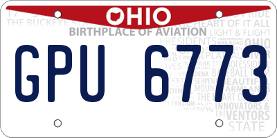 OH license plate GPU6773