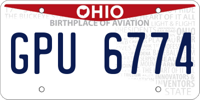 OH license plate GPU6774