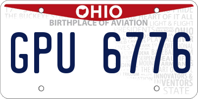 OH license plate GPU6776