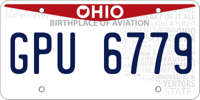 OH license plate GPU6779