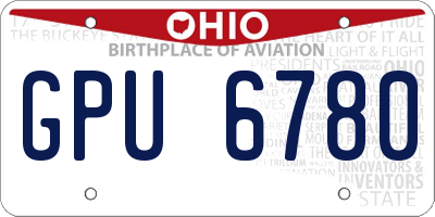 OH license plate GPU6780