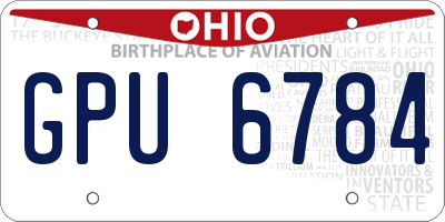 OH license plate GPU6784