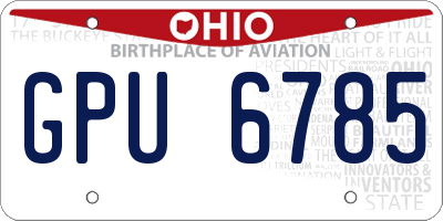 OH license plate GPU6785