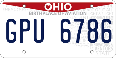 OH license plate GPU6786
