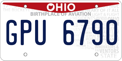 OH license plate GPU6790