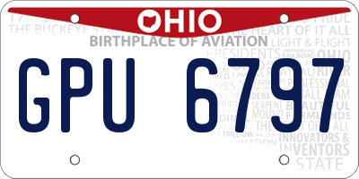 OH license plate GPU6797