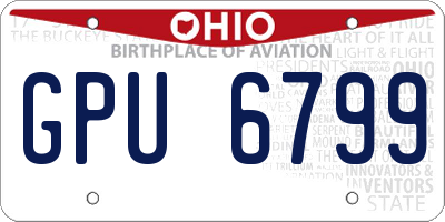 OH license plate GPU6799