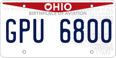 OH license plate GPU6800