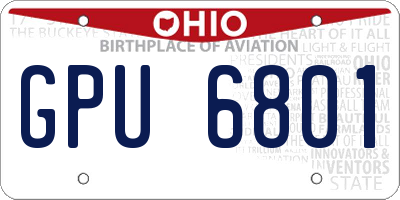 OH license plate GPU6801