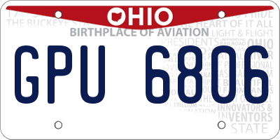 OH license plate GPU6806
