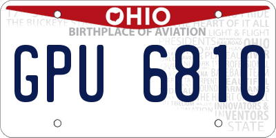 OH license plate GPU6810