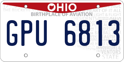 OH license plate GPU6813