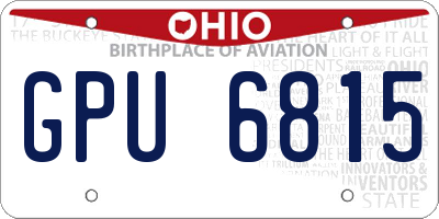 OH license plate GPU6815
