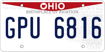 OH license plate GPU6816