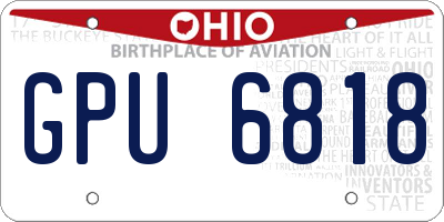 OH license plate GPU6818