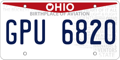 OH license plate GPU6820