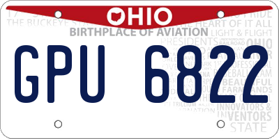 OH license plate GPU6822