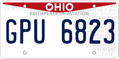 OH license plate GPU6823