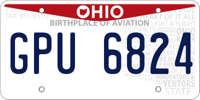 OH license plate GPU6824