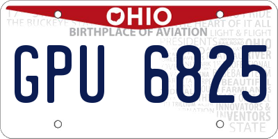 OH license plate GPU6825