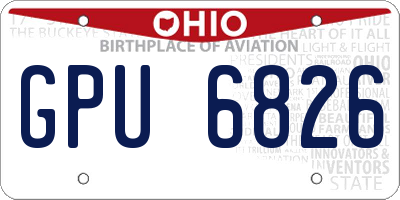 OH license plate GPU6826