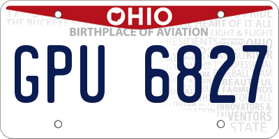 OH license plate GPU6827