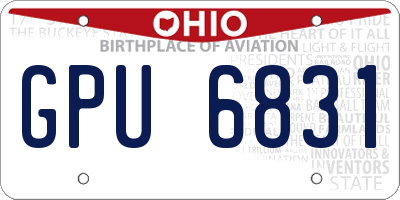 OH license plate GPU6831